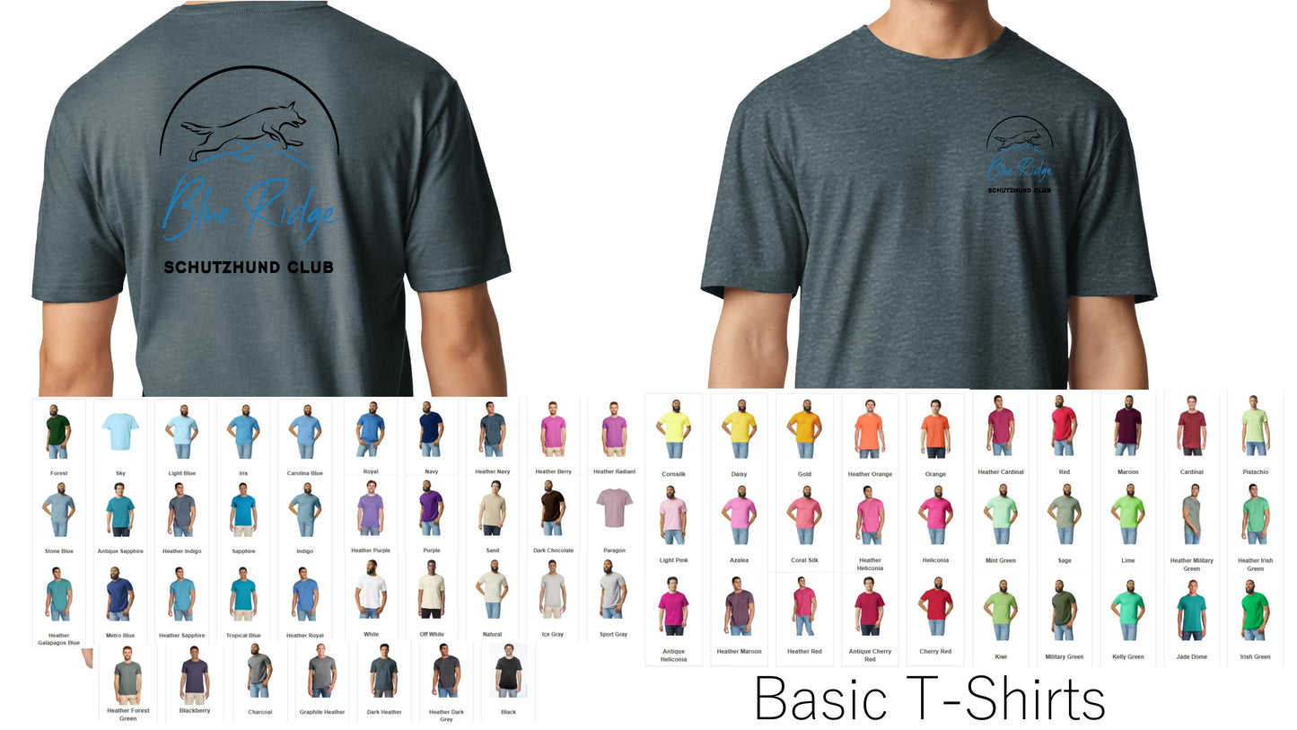 Blue Ridge Schutzhund Club Unisex Basic Tees and Dri Fit Tees