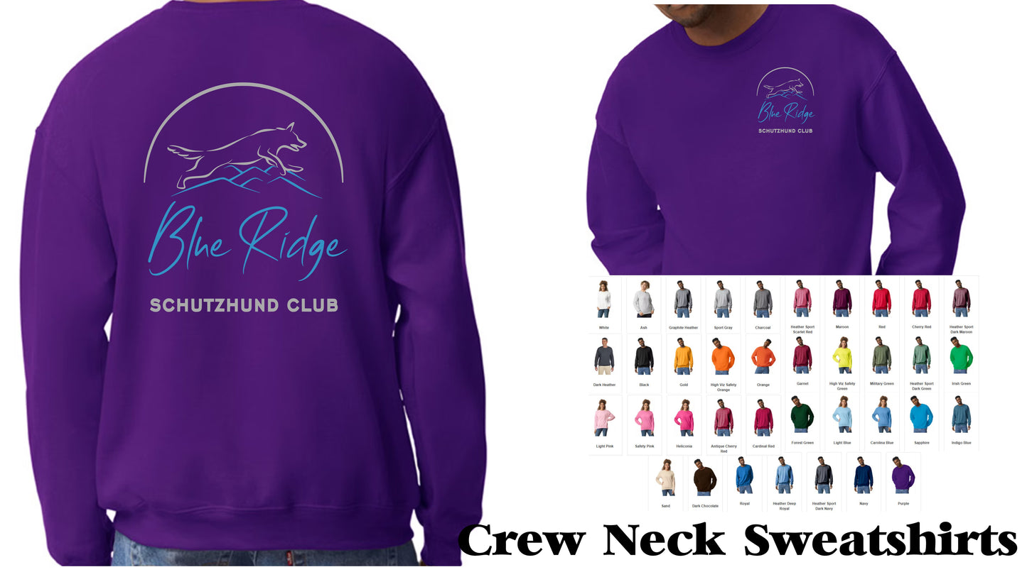 Blue Ridge Schutzhund Club Sweatshirts and Hoodie Options